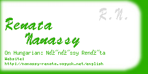 renata nanassy business card